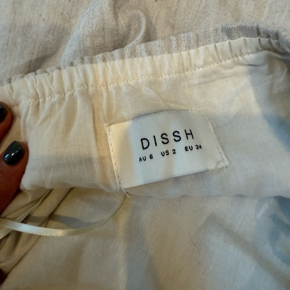 Dissh SET Lucca Linen Strapless Top & Syrah Linen Midi Skirt- Natural - Picture 5 of 9